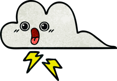 Bir insan tarafından çizilmiş fırtına bulutunun retro grunge deseni.