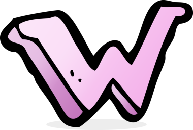 bir insan tarafından çizilmiş W harfi.