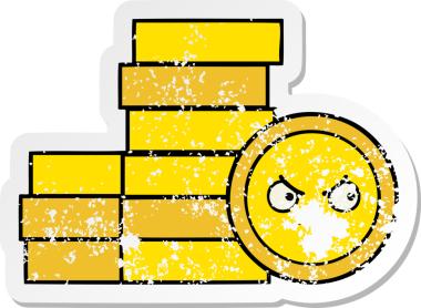 Bir insan tarafından çizilmiş bozuk paraların sıkıntılı çıkartması.