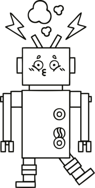 Bir insan tarafından çizilmiş robot çizimi