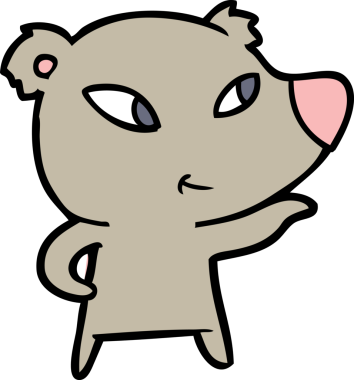 Bir insan tarafından çizilmiş sevimli çizgi film ayısı.