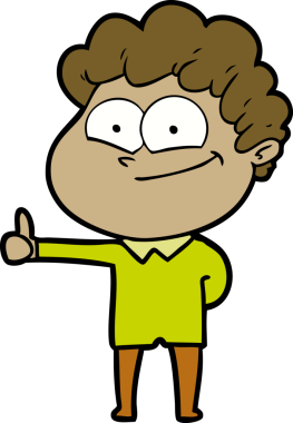 Bir insan tarafından çizilmiş mutlu bir adam.