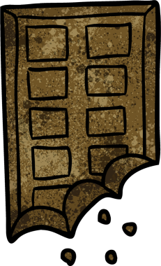 Bir insan tarafından çizilmiş çikolata çubuğu.