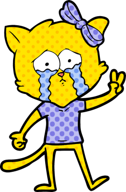 Bir insan tarafından çizilmiş çizgi film kedisi.