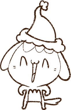 Bir insan tarafından çizilmiş Noel Köpeği Kömürü