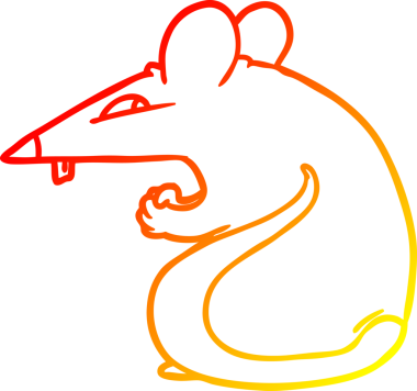 Bir insan tarafından çizilmiş sinsi bir fare çizimi.