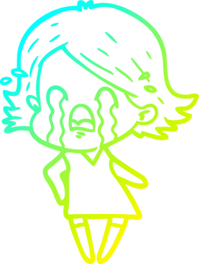 Bir insan tarafından çizilmiş ağlayan bir karikatür çizimi.