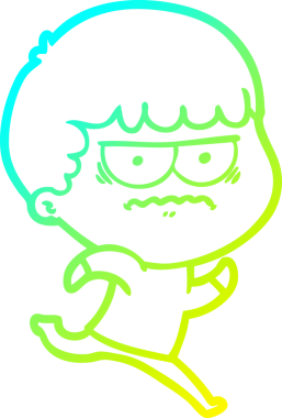 Bir insan tarafından çizilmiş bir çizgi filmin soğuk gradyan çizimi.