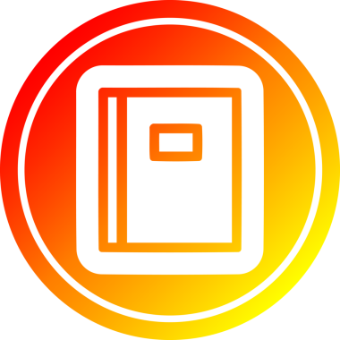 bir insan tarafından çizilmiş sıcak gradyan bir kitap simgesi