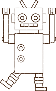 Bir insan tarafından çizilen Çılgın Robot Kömürü