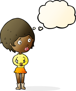 Bir insan tarafından çizilen düşünce baloncuğu ile ilgili karikatür.