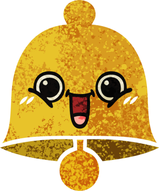 Bir insan tarafından çizilmiş bir çanın retro çizim tarzı karikatürü