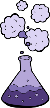 bir insan tarafından çizilmiş bilim kimyasalları.