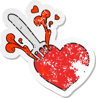 İnsan tarafından çizilmiş bir karikatür çatalının gerilimli retro yapıştırması.