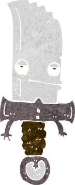 Bıçak çizgi film karakteri bir insan tarafından çizilmiş.