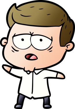 Bir insan tarafından çizilmiş yorgun bir adam.