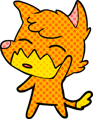 bir insan tarafından çizilmiş tilki çizgi filmi