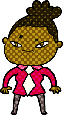 Bir insan tarafından çizilmiş karikatür kadın.