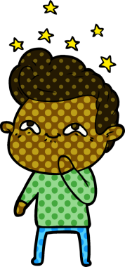 Bir insan tarafından çizilmiş heyecanlı bir çizgi film.