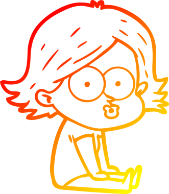 Bir insan tarafından somurtulmuş çizgi film kızı çizimi.