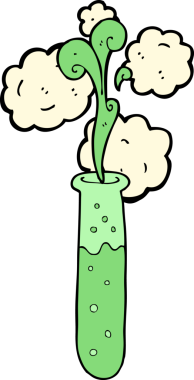 bir insan tarafından çizilmiş karikatür bilim test tüpü