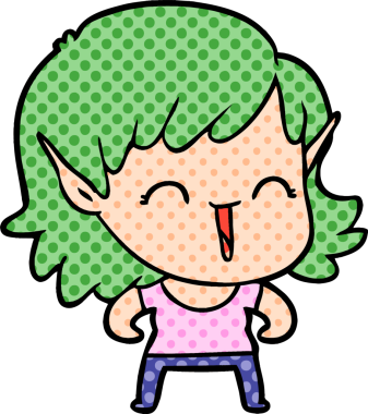 Bir insan tarafından çizilmiş bir elf kızı.