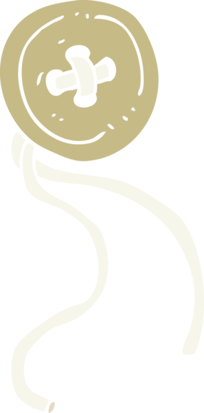 Bir insan tarafından çizilen düğmenin düz renk çizimi