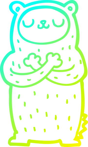 Bir insan tarafından çizilen çizgi film ayısının soğuk gradyan çizgisi.