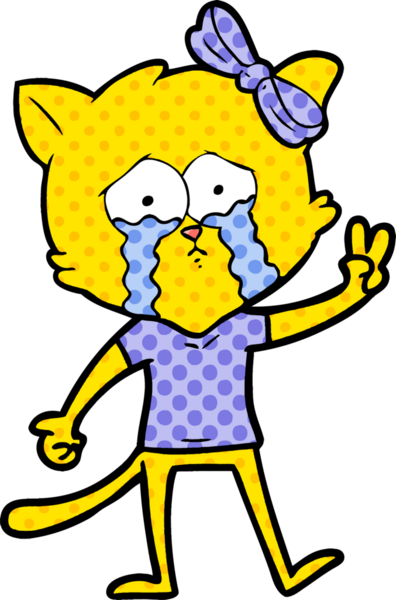 Bir insan tarafından çizilmiş çizgi film kedisi.