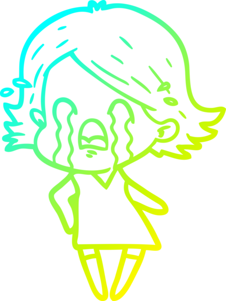 Bir insan tarafından çizilmiş ağlayan bir karikatür çizimi.