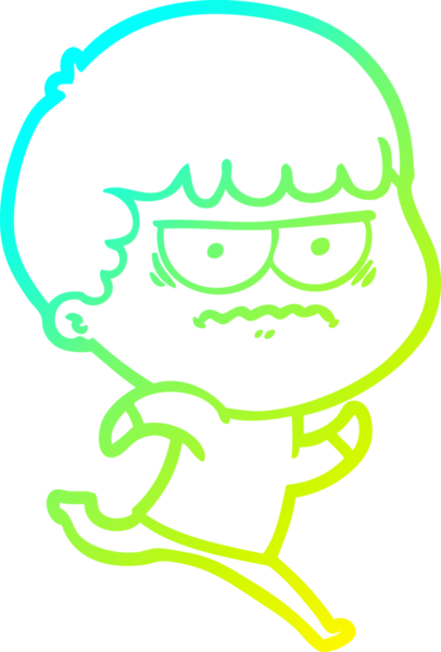 Bir insan tarafından çizilmiş bir çizgi filmin soğuk gradyan çizimi.