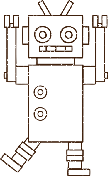 Bir insan tarafından çizilen Çılgın Robot Kömürü