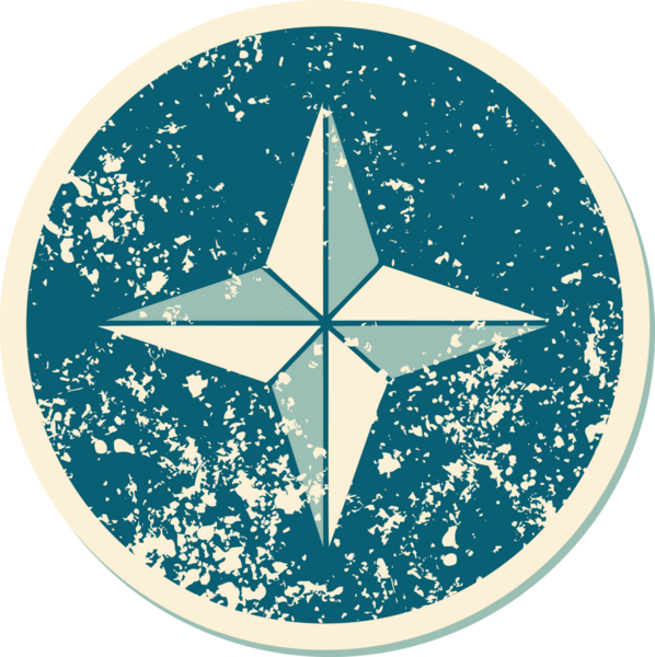 Bir insan tarafından çizilmiş bir yıldızın sembolik dövmeli görüntüsü