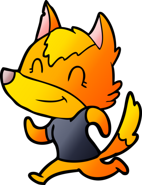 Bir insan tarafından çizilmiş tilki çizgi film karakteri