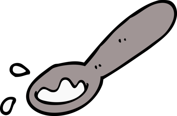 Bir insan tarafından çizilmiş yemek kepçesi.