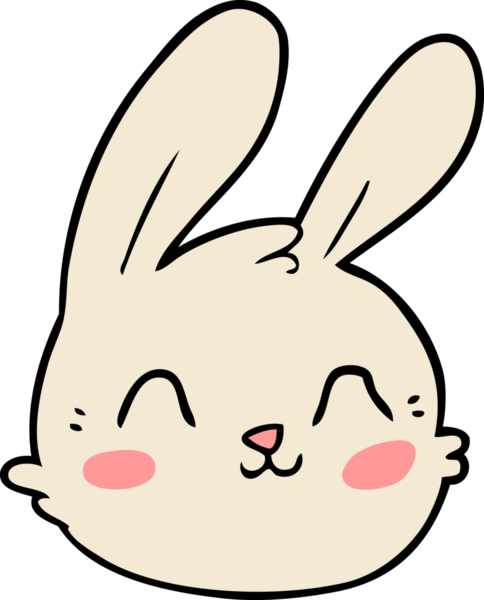 Bir insan tarafından çizilmiş tavşan yüzü.