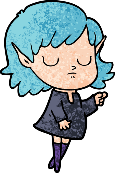 Bir insan tarafından çizilmiş bir elf kızı.