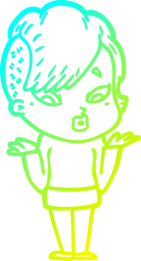 Bir karikatür çizimi, bir insan tarafından çizilmiş bir kızı şaşırttı.