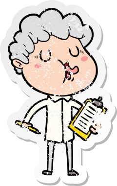 Bir insan tarafından çizilmiş bir çizgi film karakterinin sıkıntılı çıkartması.