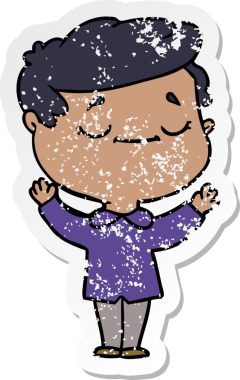 Bir insan tarafından çizilmiş barışçıl bir adamın sıkıntılı çıkartması.