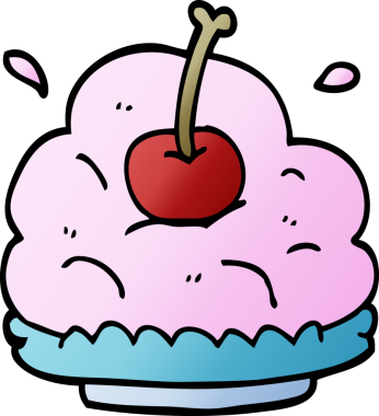 Çizgi film karalaması. Bir insan tarafından çizilmiş kocaman bir dondurma.