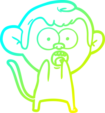 Bir insan tarafından çizilmiş bir çizgi filmin soğuk gradyan çizimi.