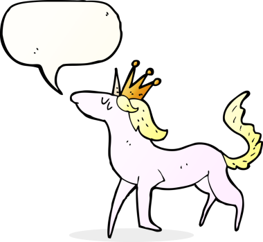 Bir insan tarafından çizilmiş tek boynuzlu at.