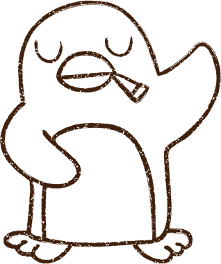 Penguen Tüten Kömür Bir insan tarafından çizilmiş