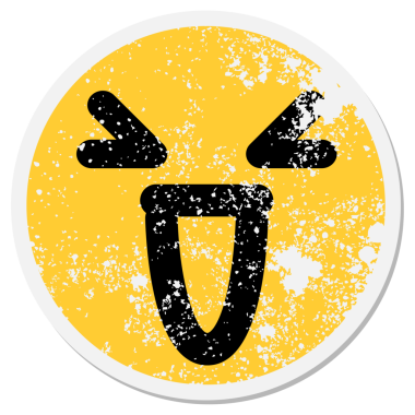 Bir insan tarafından çizilmiş gülen kötü yüz çemberi.