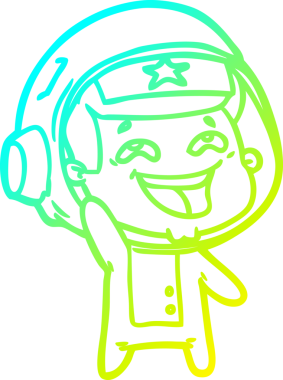 Bir insan tarafından çizilmiş gülen astronotun soğuk gradyan çizimi