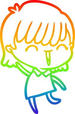 gökkuşağı gradyan çizimi bir insan tarafından çizilmiş bir karikatür kadın