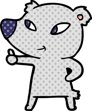 Bir insan tarafından çizilmiş sevimli çizgi film ayısı.