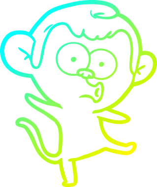 Bir insan tarafından çizilen soğuk gradyan çizgi çizimi bir maymunu şaşırttı