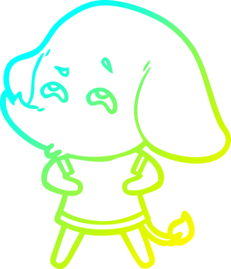 Bir insanın çizdiği karikatür fili çizimi.